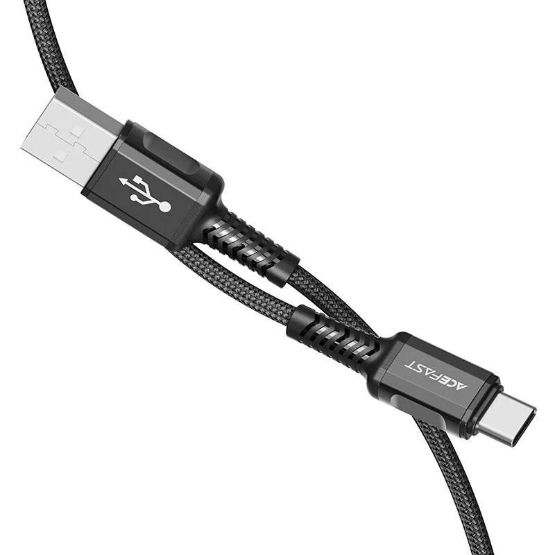 USB-C ir USB-C laidas 1.2 m Acefast C1-04 (juodas)