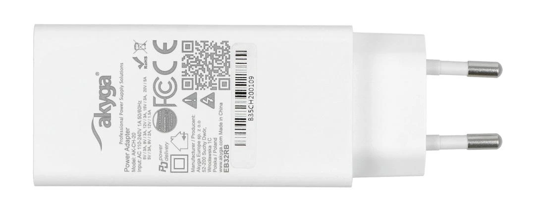 USB C maitinimo adapteris USB A - 5V-20V/1.5A-5A - Akyga AK-CH-20