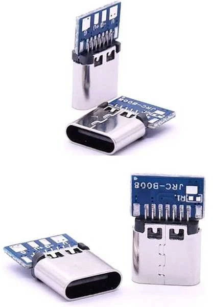 USB C moteriška jungtis su PCB plokste