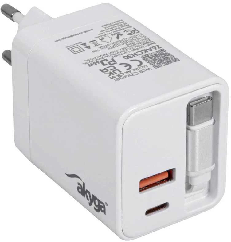 USB C tipo / USB A tipo maitinimo adapteris su USB C tipo laidu - 5-20V / 1.5-3.2A - Akyga AK-CH-30