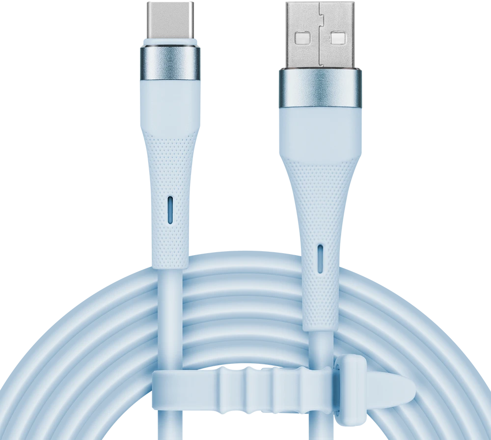 USB – C tipo USB kabelis 1 m silikoninis mėlynas Kruger & Matz Basic