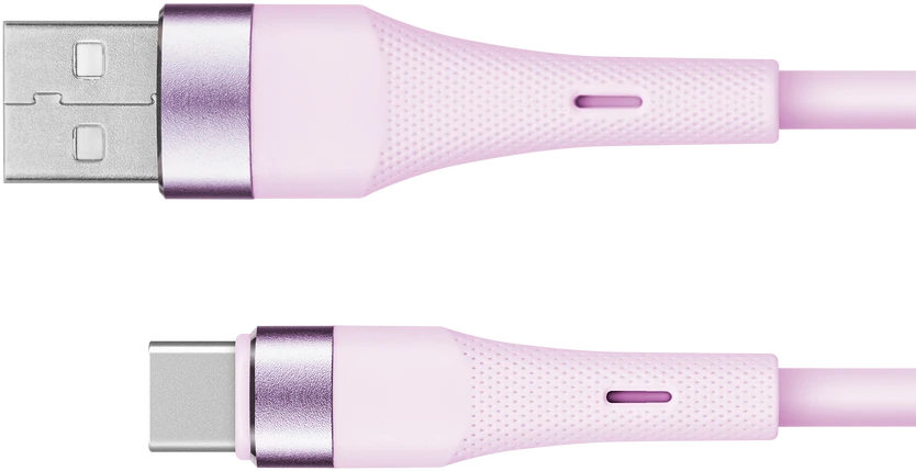 USB – C tipo USB kabelis 1 m silikoninis rožinis Kruger & Matz Basic