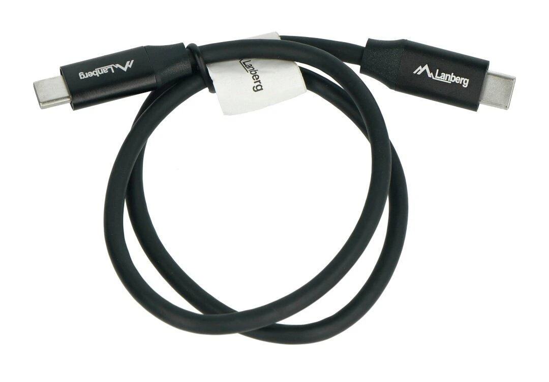 LANBERG USB-C M/M 2.0 laidas 0.5m Quick Charge 4.0 juodas
