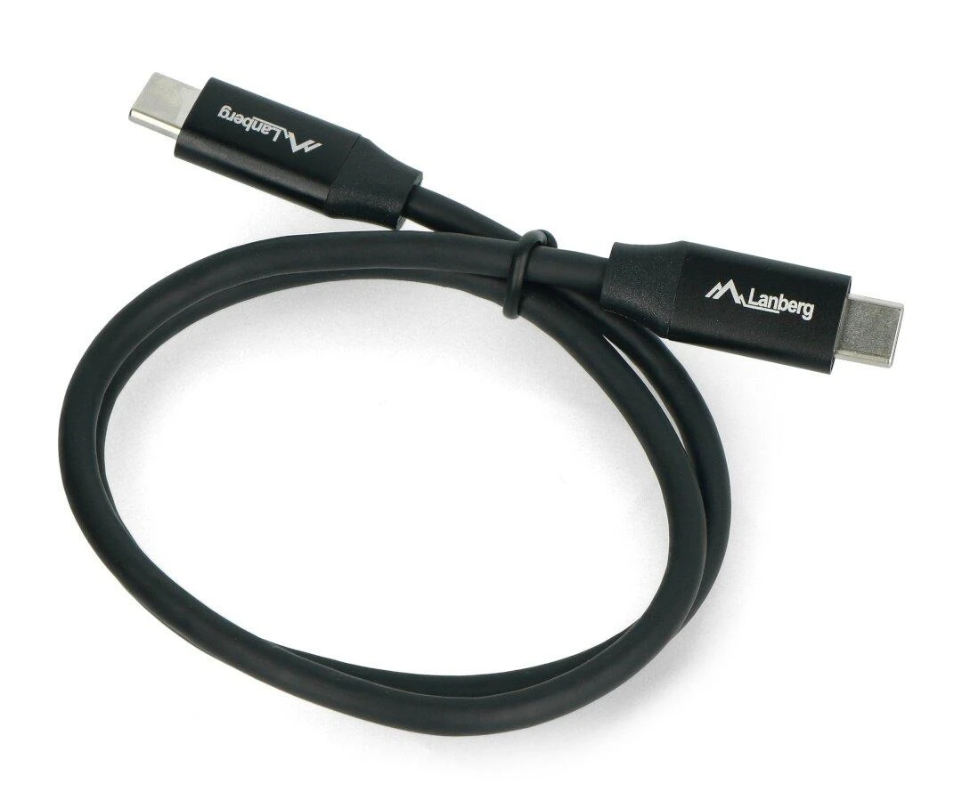 LANBERG USB-C M/M 2.0 laidas 0.5m Quick Charge 4.0 juodas