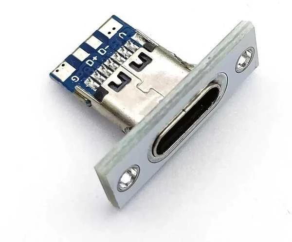 USB C 4 kontaktų jungtis su tvirtinimo laikikliu