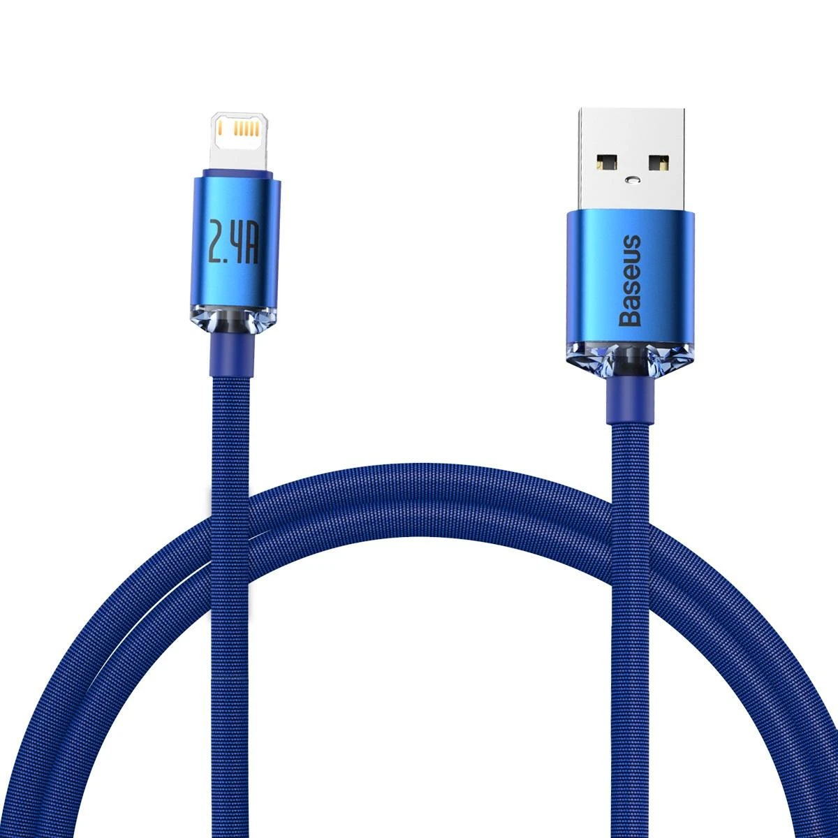 „Baseus Crystal Shine“ USB – „Lightning“ laidas 2.4A 1.2m