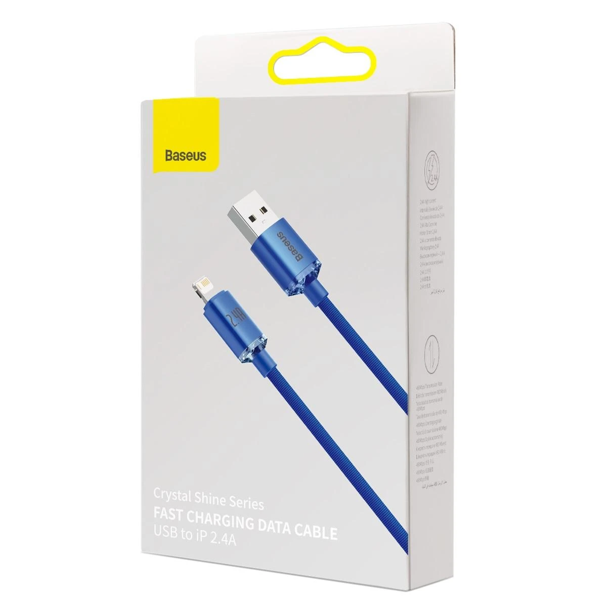 „Baseus Crystal Shine“ USB – „Lightning“ laidas 2.4A 1.2m