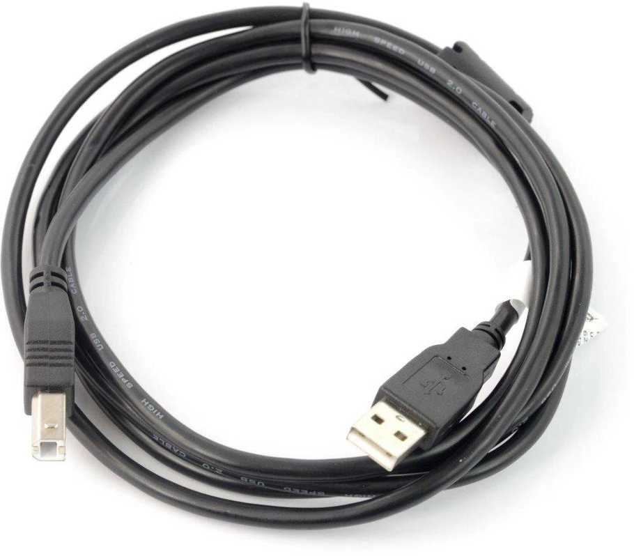 LANBERG CA-USBA-11CC-0018-BK laidas USB 2.0 AM-BM su feritu 1.8m juodas