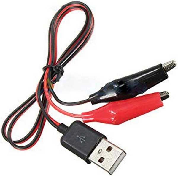 Oem USB laidas su krokodilo spaustukais - 60 cm