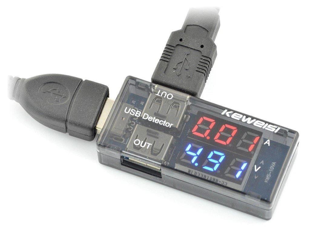 Kewesi USB maitinimo testeris su ekranu
