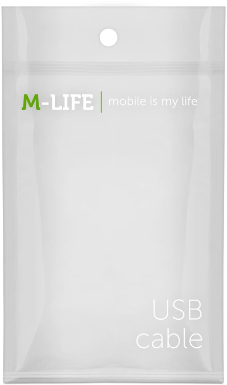 USB - micro USB kabelis M-Life nailonas, juodas, 1 m