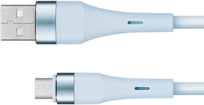 USB - microUSB kabelis 1 m silikoninis mėlynas Kruger & Matz Basic