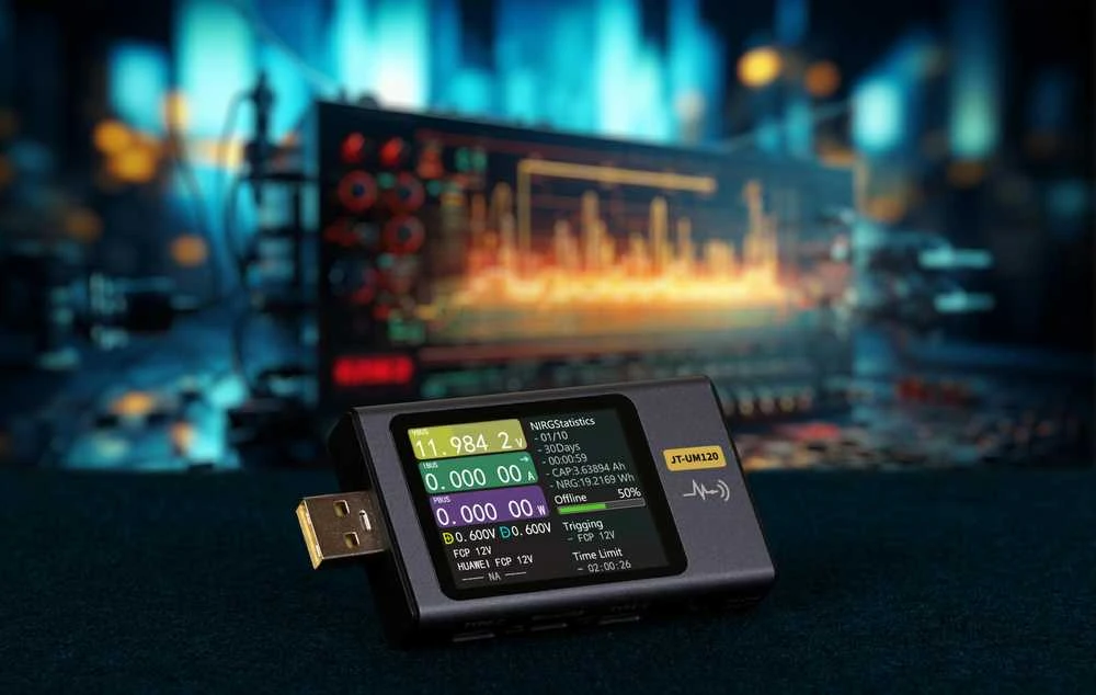 USB multimetras – įtampos, srovės ir galios matuoklis iš USB prievado – Joy-IT UM120