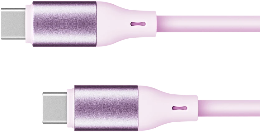 USB tipas C – C tipo USB kabelis 1 m silikoninis rožinis Kruger & Matz Basic