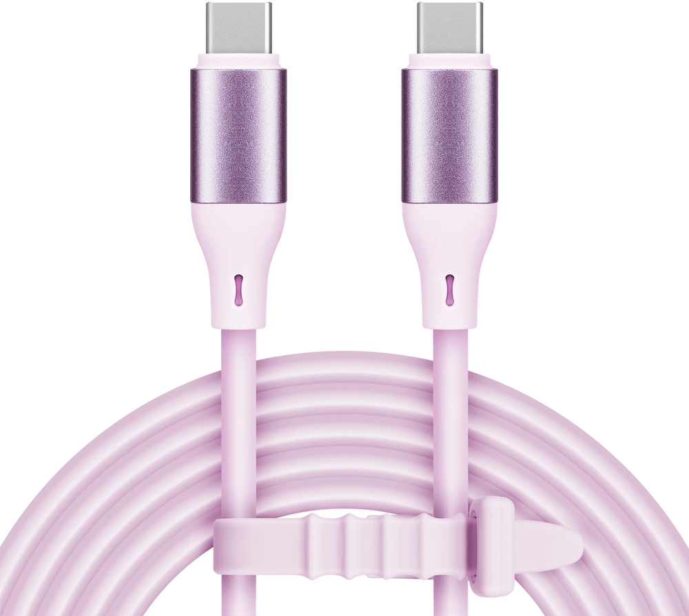 USB tipas C – C tipo USB kabelis 1 m silikoninis rožinis Kruger & Matz Basic
