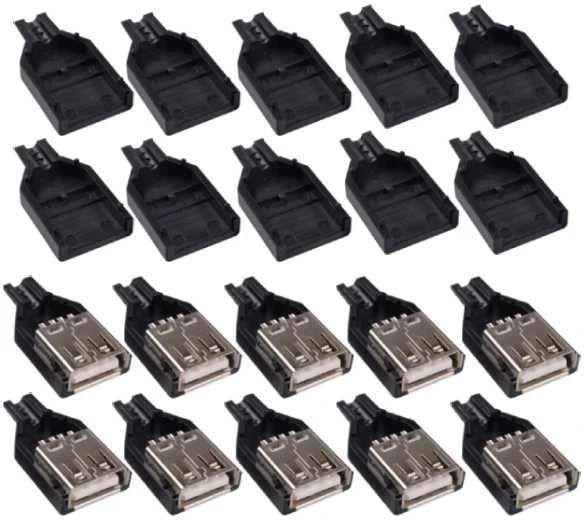 Oem USB tipo A lizdas - su dangteliu - montuojamas ant laido - lizdas