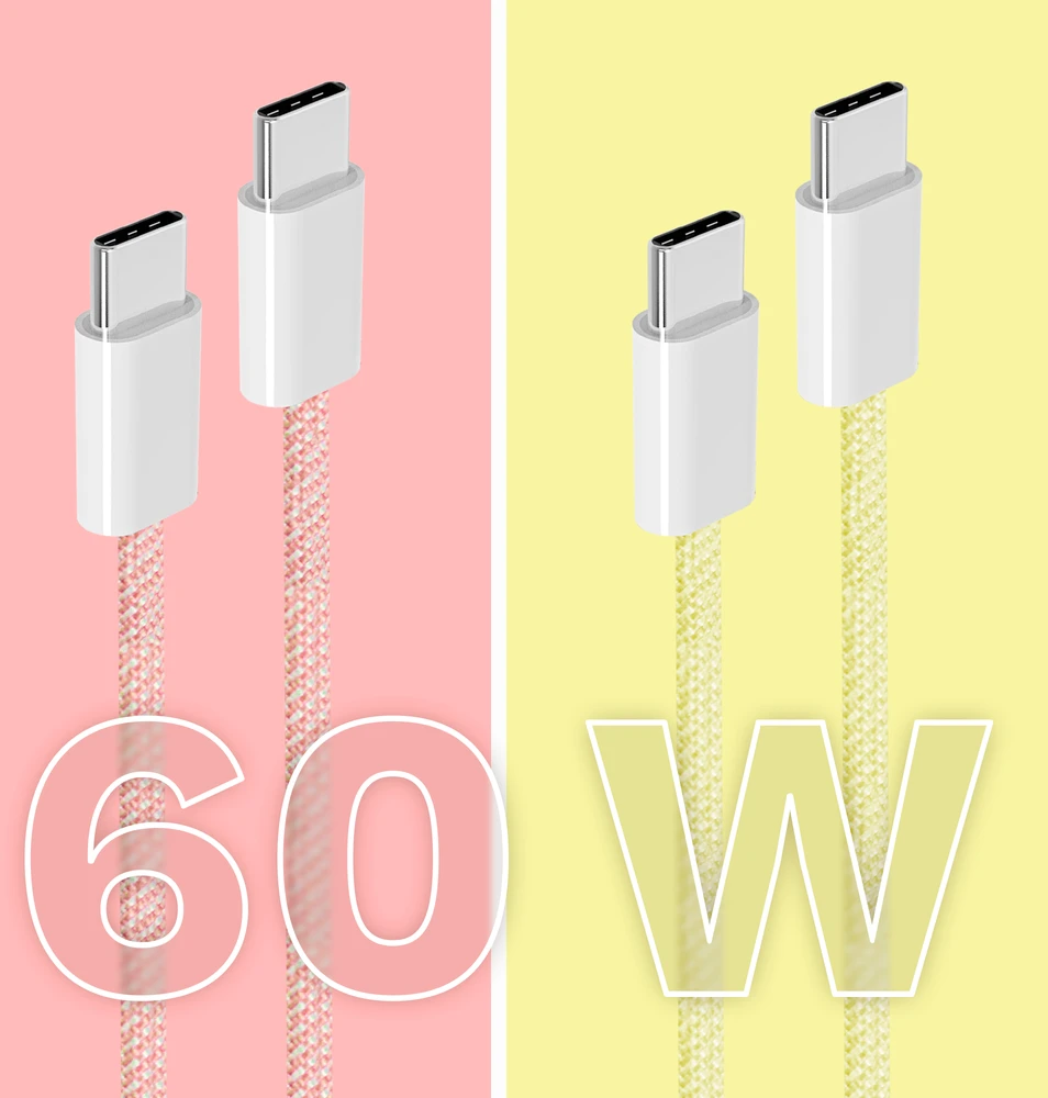 USB Type C – USB Type C laidas 60 W 1 m geltonas Kruger & Matz Basic