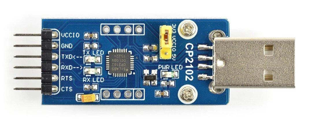 USB-UART keitiklis CP2102, USB kištukas, Waveshare 11079