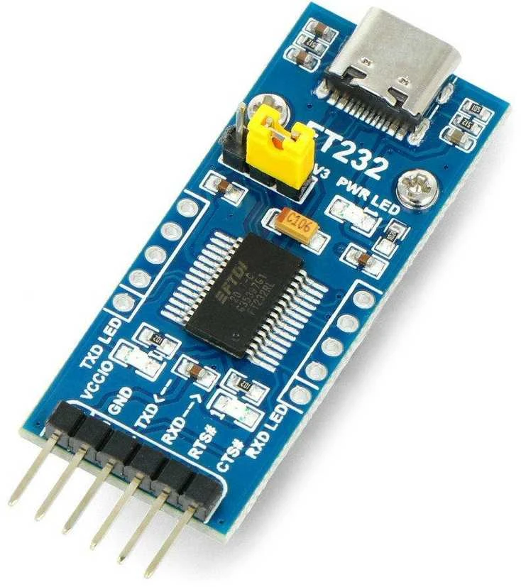 USB-UART TTL konverteris FT232 - USB tipo C lizdas - Waveshare 20646