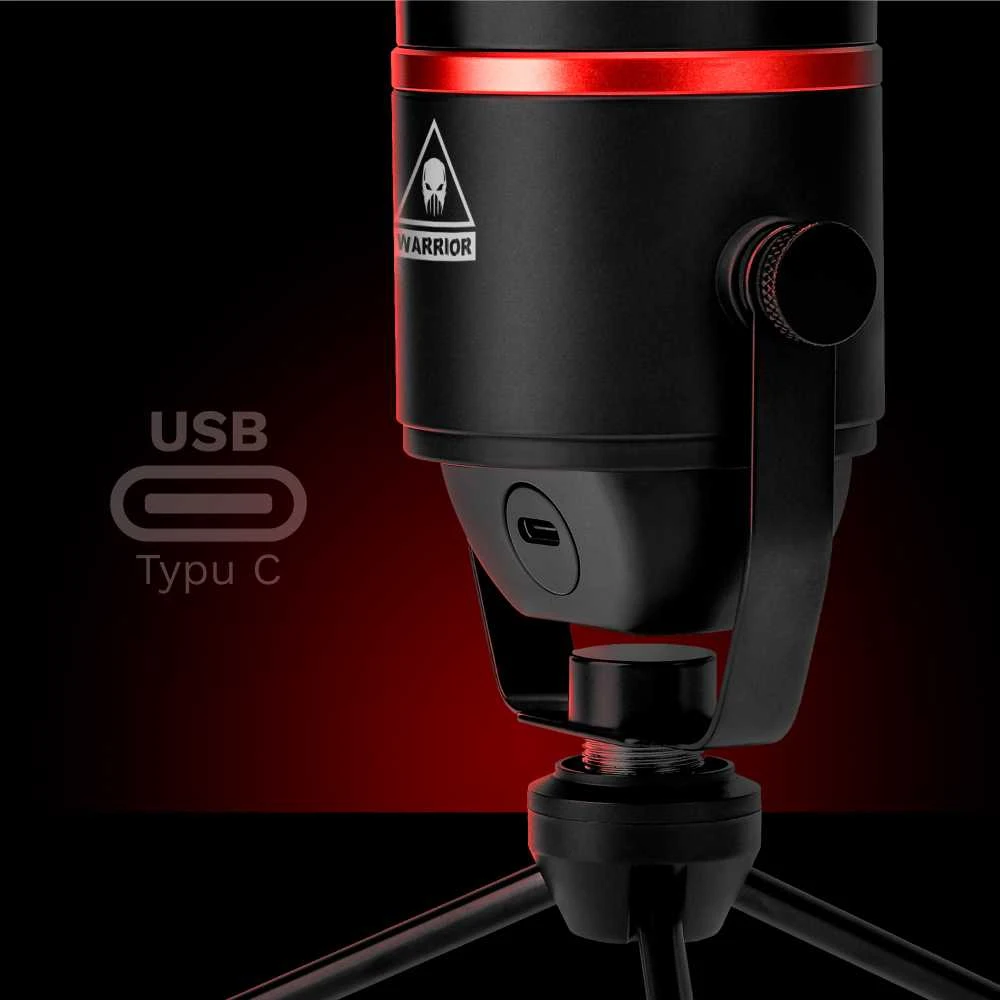 USB žaidimų/vlogerio mikrofonas Kruger & Matz Warrior GV-200