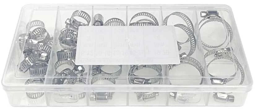 Oem Užspaudimo juosta 51x70mm - 5 vnt, - metalinis sliekinis spaustukas vamzdžiams ir žarnoms