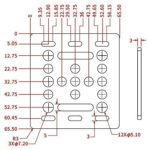 Oem V-SLOT montavimo plokštė - Aliuminio profilio vežimėlis 2020 - skirtas 3D spausdintuvams