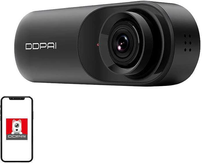 DDPAI Mola N3 Pro GPS Dual 2K 1600p + 1080p Dash Camera - vaizdo registratorius su galinio vaizdo kamera