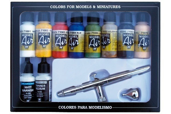 Vallejo Airbrush rinkinys su Basics Colors 10x17ml