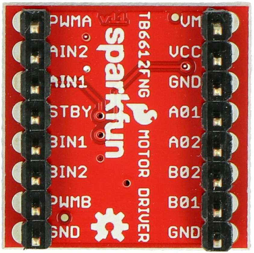 Variklio valdiklis, dviejų kanalų TB6612FNG (su kaiščių jungtimis), SparkFun ROB-14450