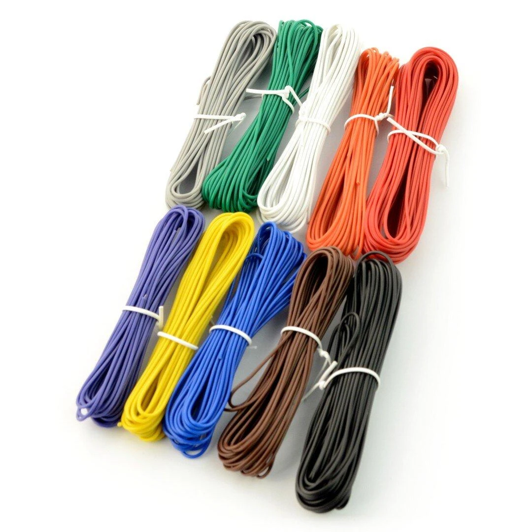 Velleman K/MOW - PVC vielos/laido komplektas - 10 spalvų - 60m