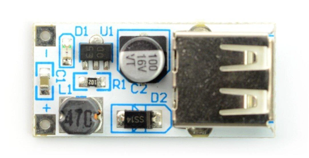 Velleman - Step-Up įtampos reguliatorius su USB lizdu VMA403 - 5V 0.6A - 2 vnt