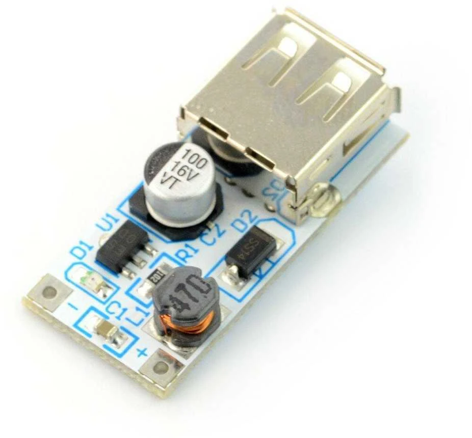 Velleman VMA403 įtampos reguliatoriaus modulis su USB jungtimi