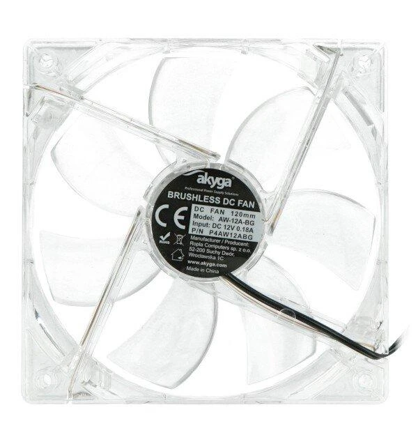 Akyga Oem Ventiliatorius 12V 120x120x25mm Molex - žalias apšvietimas