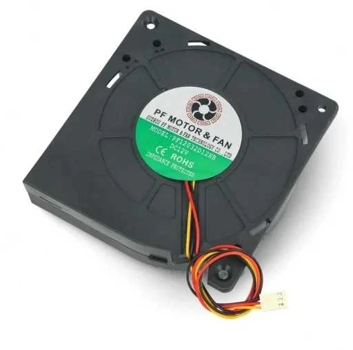 Blow ventiliatorius 12V 120mm su technine etikete
