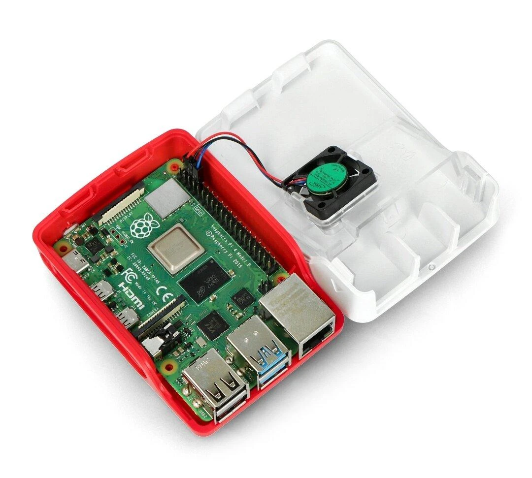 Ventiliatorius skirtas oficialiam Raspberry Pi 4B dėklui