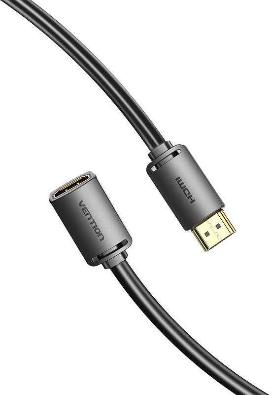 Vention HDMI-A kištukas su HDMI-A moterimi 4K HD PVC kabelis 3 m ventiliacijos AHCBI (juodas)