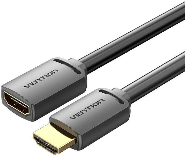 Vention HDMI-A kištukas su HDMI-A moterimi 4K HD PVC kabelis 5 m ventiliacijos AHCBJ (juodas)