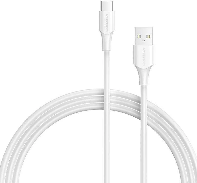 Vention USB 2.0 A į USB-C 3A kabelio ventiliacijos anga CTHWH 2m Balta