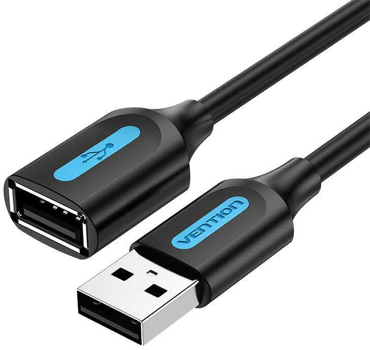 Vention prailginimo kabelis USB 2.0 1.5m - Juodas