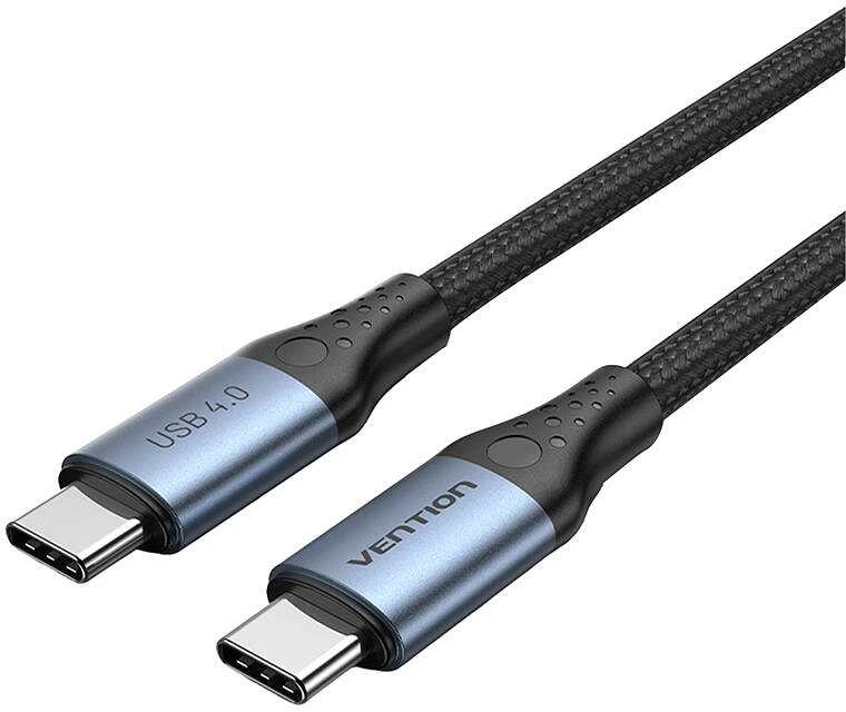 Vention USB-C į USB-C 240 W ventiliacija TAVHF USB 4.0 5A 1m 40Gbps kabelis (pilkas)