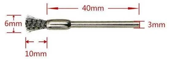 Vielinis šlifavimo šepetys 6 mm - šepetys - skirtas Dremel, Mini Rubbermaid