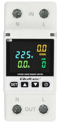„Qoltec“ vienfazis elektroninis vatmetras | Energijos suvartojimo matuoklis | DIN35 | Nuotolinio valdymo pultas | Matavimų istorija | „Wi-Fi“ | TUYA | Išmanusis gyvenimas