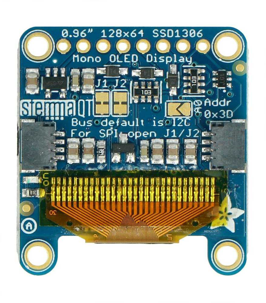 Vienspalvis grafinis OLED ekranas 0.96" 128x64 px, I2C / SPI, Adafruit 326