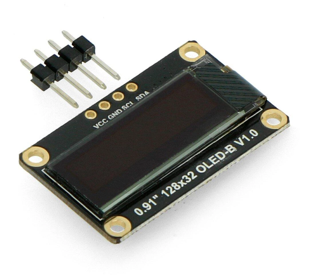 Vienspalvis OLED grafinis ekranas 0.91" 128 x 32 px I2C, DFRobot DFR0648