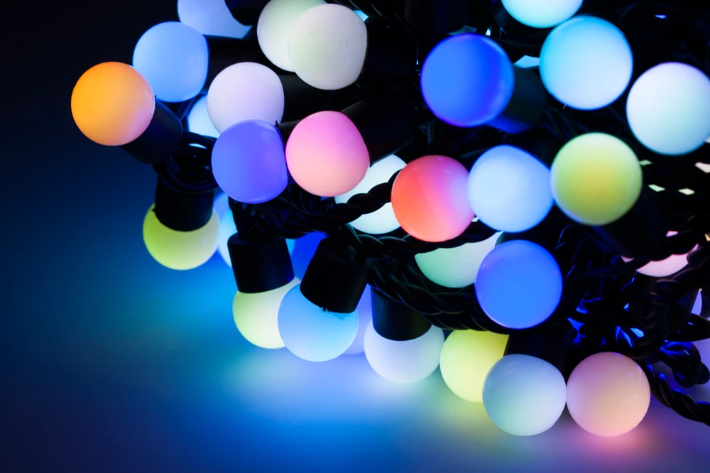 Vipow LED eglutės lemputės, RGB spalvos (20 m)