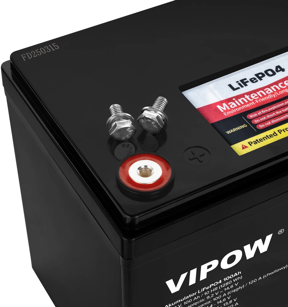 Vipow LiFePO4 100Ah akumuliatorius BMS