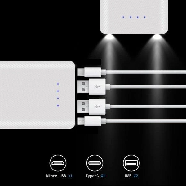 Oem W8 DIY išorinio akumuliatoriaus dėklas - 8x18650 - 20000mAh - C tipas - USB - microUSB
