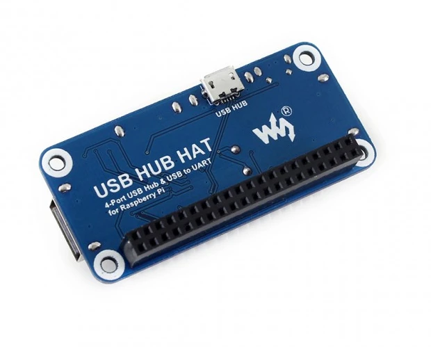 Waveshare USB Hub Hat Raspberry Pi su 40 kontaktų jungtimi