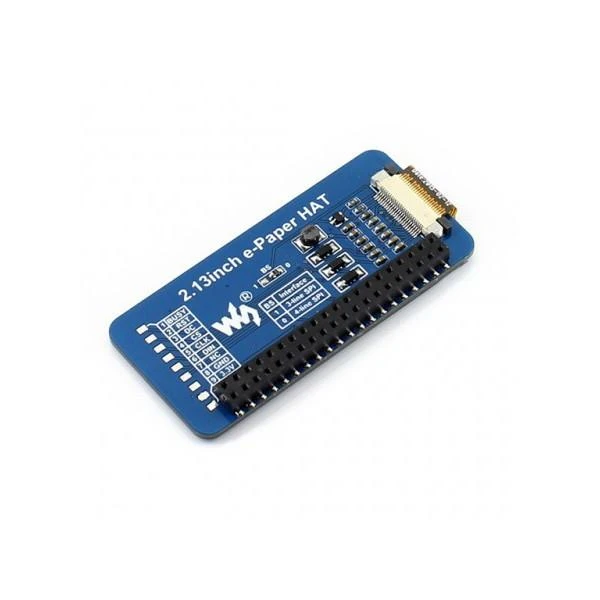 Waveshare 2.13 colio e-Paper HAT plokštė su jungties schema