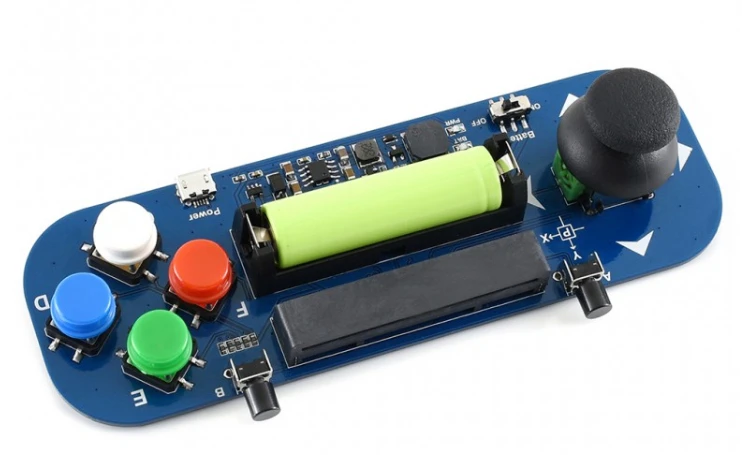 Waveshare Gamepad valdiklis su mygtukais ir akumuliatoriumi